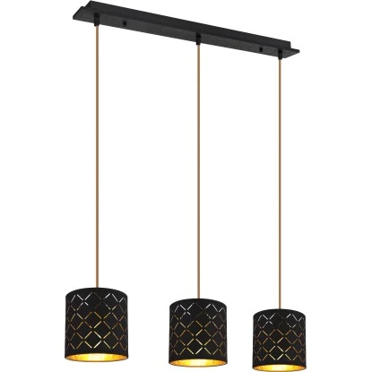 Globo Pendelleuchte Clarke 3-flammig Schwarz 700 X 150 X 1200 Mm 4 Globo Pendelleuchte Clarke 3-flammig Schwarz 700 X 150 X 1200 Mm – Bild 2