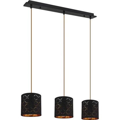 Globo Pendelleuchte Clarke 3-flammig Schwarz 700 X 150 X 1200 Mm 6 Globo Pendelleuchte Clarke 3-flammig Schwarz 700 X 150 X 1200 Mm – Bild 4