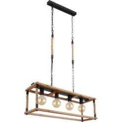 Globo Pendelleuchte Vernon 4-flammig Schwarz 800 X 250 X 1200 Mm -Globo Lighting 9007371439300 3749 S 03