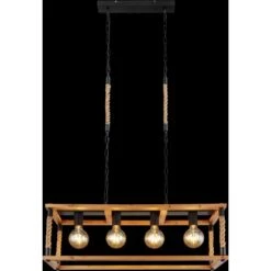 Globo Pendelleuchte Vernon 4-flammig Schwarz 800 X 250 X 1200 Mm -Globo Lighting 9007371439300 3749 S 05