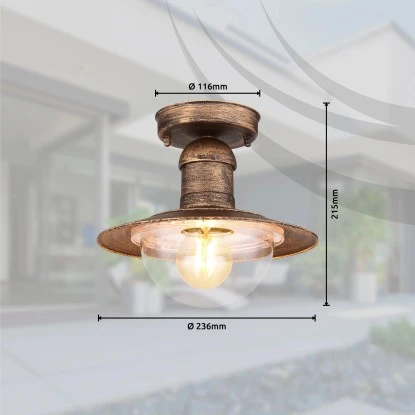 Globo Außenleuchte Linda 1-flammig Rostfarben 236 X 215 Mm 10 Globo Außenleuchte Linda 1-flammig Rostfarben 236 X 215 Mm – Bild 8