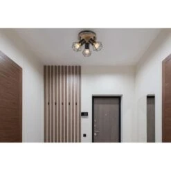 Globo Strahler Priska 3-flammig Schwarz 300 X 300 Mm