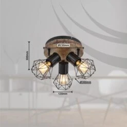 Globo Strahler Priska 3-flammig Schwarz 300 X 300 Mm -Globo Lighting 9007371439362 3749 S 08