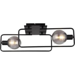 Globo Deckenleuchte Blama 2-flammig Schwarz Matt-Rauchfarben 610 X 230 X 190 Mm -Globo Lighting 9007371439409 3749 S 03