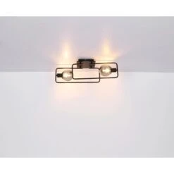 Globo Deckenleuchte Blama 2-flammig Schwarz Matt-Rauchfarben 610 X 230 X 190 Mm -Globo Lighting 9007371439409 3749 S 05