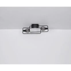 Globo Deckenleuchte Blama 2-flammig Schwarz Matt-Rauchfarben 610 X 230 X 190 Mm -Globo Lighting 9007371439409 3749 S 06