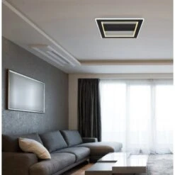 Globo LED-Deckenleuchte Mattia 1-flammig Schwarz Matt 450 X 450 X 50 Mm