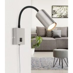 Globo Wandlampe Robby 1-flammig Nickel Matt 70 X 440 Mm