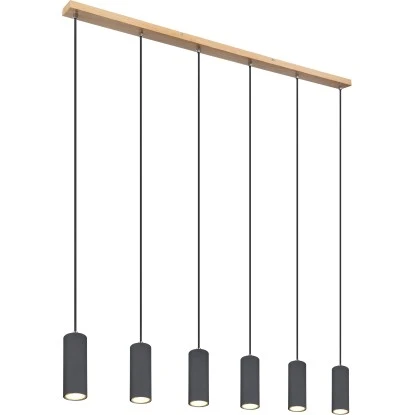 Globo Pendelleuchte Robby 6-flammig Graphit 1150 X 60 X 1200 Mm 4 Globo Pendelleuchte Robby 6-flammig Graphit 1150 X 60 X 1200 Mm – Bild 2