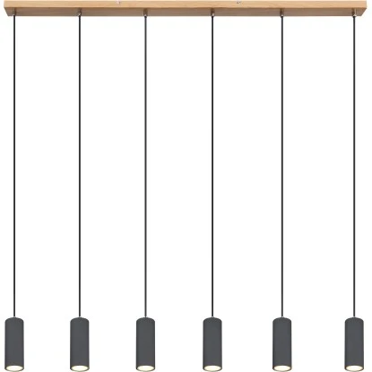 Globo Pendelleuchte Robby 6-flammig Graphit 1150 X 60 X 1200 Mm 6 Globo Pendelleuchte Robby 6-flammig Graphit 1150 X 60 X 1200 Mm – Bild 4