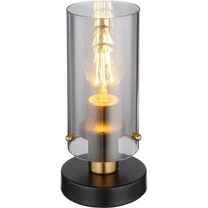 Globo Tischlampe Fanni 1-flammig Schwarz Matt-Rauchfarben 120 X 260 Mm 4 Globo Tischlampe Fanni 1-flammig Schwarz Matt-Rauchfarben 120 X 260 Mm – Bild 2