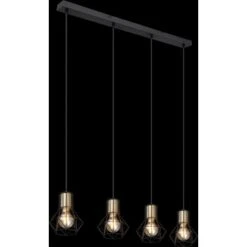 Globo Pendelleuchte Priska 4-flammig Schwarz Matt 720 X 130 X 1200 Mm -Globo Lighting 9007371439645 3749 S 02