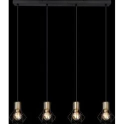 Globo Pendelleuchte Priska 4-flammig Schwarz Matt 720 X 130 X 1200 Mm -Globo Lighting 9007371439645 3749 S 05