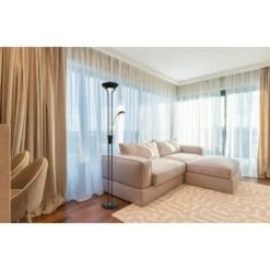 Globo LED-Stehlampe Leonas 2-flammig Schwarz Matt 255 X 1800 Mm