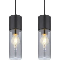 Globo Pendelleuchte Annika 4-flammig Schwarz Matt-Rauchfarben 800 X 90 X 1560 Mm -Globo Lighting 9007371439768 3749 CU 01