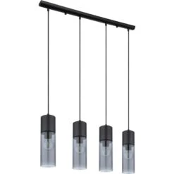 Globo Pendelleuchte Annika 4-flammig Schwarz Matt-Rauchfarben 800 X 90 X 1560 Mm -Globo Lighting 9007371439768 3749 S 02