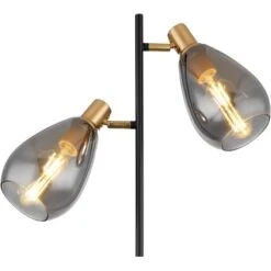 Globo Stehlampe Fanni 2-flammig Schwarz Matt-Rauchfarben 340 X 250 X 1600 Mm -Globo Lighting 9007371439799 3749 CU 02