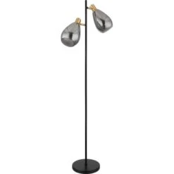 Globo Stehlampe Fanni 2-flammig Schwarz Matt-Rauchfarben 340 X 250 X 1600 Mm -Globo Lighting 9007371439799 3749 S 02