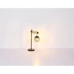 Globo Stehlampe Fitz 2-flammig Schwarz Matt-Gold Rauchfarben 510 X 250 X 1680 Mm -Globo Lighting 9007371439850 3749 S 08