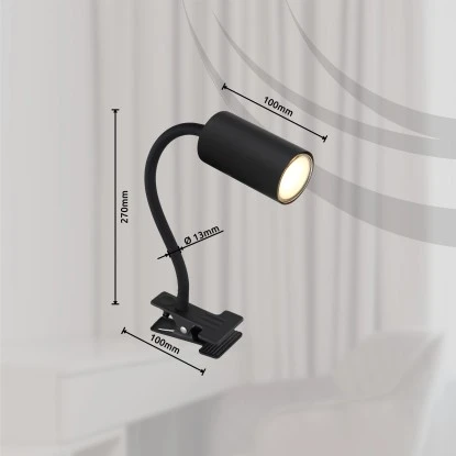 Globo Klemmstrahler Robby 1-flammig Schwarz Matt 290 X 100 X 415 Mm 6 Globo Klemmstrahler Robby 1-flammig Schwarz Matt 290 X 100 X 415 Mm – Bild 4