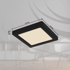 Globo LED-Deckenleuchte Lasse 1-flammig Schwarz 167 X 167 X 17 Mm -Globo Lighting 9007371439898 3749 S 10