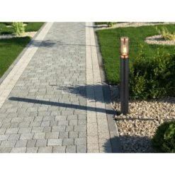 Globo Außenleuchte Boston 1-flammig Schwarz Rauchfarben 127 X 800 Mm