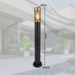 Globo Außenleuchte Boston 1-flammig Schwarz Rauchfarben 127 X 800 Mm -Globo Lighting 9007371439911 3749 S 07