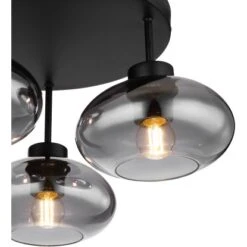 Globo Deckenleuchte Shaun 3-flammig Schwarz Matt-Rauchfarben 400 X 240 Mm -Globo Lighting 9007371439935 3749 CU 01