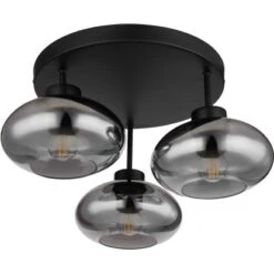 Globo Deckenleuchte Shaun 3-flammig Schwarz Matt-Rauchfarben 400 X 240 Mm -Globo Lighting 9007371439935 3749 S 02