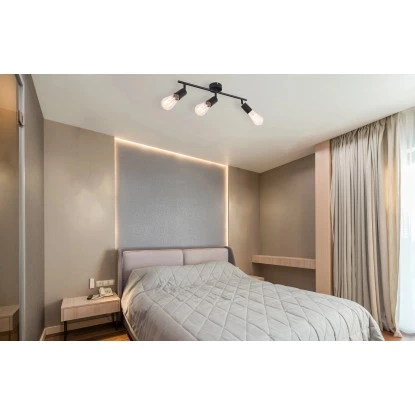 Globo Strahler Martha 3-flammig Schwarz Matt 480 X 80 X 150 Mm 3 Globo Strahler Martha 3-flammig Schwarz Matt 480 X 80 X 150 Mm