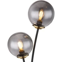 Globo Tischlampe Jorge 2-flammig Schwarz Matt-Rauchfarben 190 X 150 X 480 Mm -Globo Lighting 9007371440184 3749 CU 01
