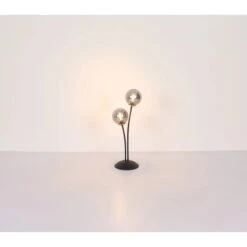 Globo Tischlampe Jorge 2-flammig Schwarz Matt-Rauchfarben 190 X 150 X 480 Mm -Globo Lighting 9007371440184 3749 S 05