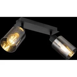 Globo Strahler Hadera 2-flammig Schwarz Matt-Rauchfarben 270 X 90 X 215 Mm -Globo Lighting 9007371440214 3749 S 02