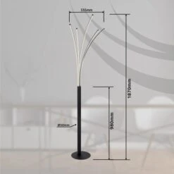 Globo LED-Stehlampe Bizzy 1-flammig Schwarz Matt 555 X 560 X 1870 Mm 20 Globo LED-Stehlampe Bizzy 1-flammig Schwarz Matt 555 X 560 X 1870 Mm -Globo Lighting 9007371440276 3749 S 08