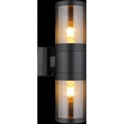 Globo Außenleuchte 2-flammig Schwarz Matt Rauchfarben 102 X 380 Mm -Globo Lighting 9007371440757 3749 S 02