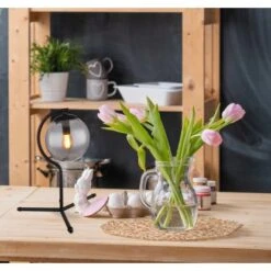 Globo Tischlampe 1-flammig Schwarz Matt-Rauchfarben 350 X 350 Mm