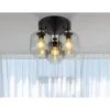 Globo Deckenleuchte 3-flammig Schwarz Matt-Rauchfarben 450 X 330 Mm