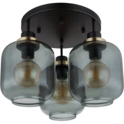 Globo Deckenleuchte 3-flammig Schwarz Matt-Rauchfarben 450 X 330 Mm 11 Globo Deckenleuchte 3-flammig Schwarz Matt-Rauchfarben 450 X 330 Mm -Globo Lighting 9007371441112 3749 S 03