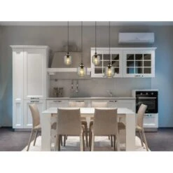 Globo Pendelleuchte 4-flammig Schwarz Matt-Rauchfarben 1000 X 180 X 1200 Mm