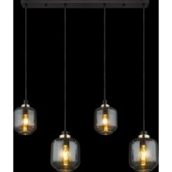 Globo Pendelleuchte 4-flammig Schwarz Matt-Rauchfarben 1000 X 180 X 1200 Mm -Globo Lighting 9007371441129 3749 S 05