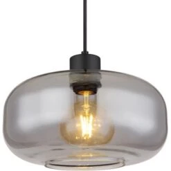 Globo Pendelleuchte 1-flammig Schwarz Matt-Rauchfarben 280 X 1200 Mm -Globo Lighting 9007371441211 3749 CU 01