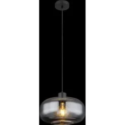 Globo Pendelleuchte 1-flammig Schwarz Matt-Rauchfarben 280 X 1200 Mm -Globo Lighting 9007371441211 3749 S 02