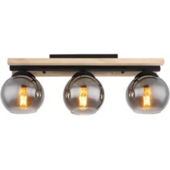 Globo Deckenleuchte 3-flammig Schwarz Matt-Rauchfarben 600 X 150 X 205 Mm -Globo Lighting 9007371441235 3749 S 03