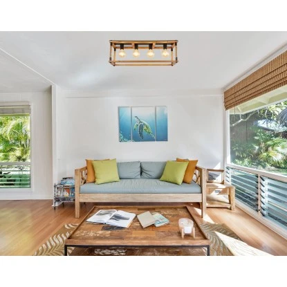 Globo Deckenleuchte Vernon 4-flammig Schwarz 800 X 250 X 310 Mm 3 Globo Deckenleuchte Vernon 4-flammig Schwarz 800 X 250 X 310 Mm