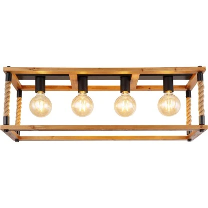 Globo Deckenleuchte Vernon 4-flammig Schwarz 800 X 250 X 310 Mm 6 Globo Deckenleuchte Vernon 4-flammig Schwarz 800 X 250 X 310 Mm – Bild 4