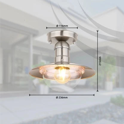 Globo Außenleuchte Linda 1-flammig Edelstahl 236 X 215 Mm 10 Globo Außenleuchte Linda 1-flammig Edelstahl 236 X 215 Mm – Bild 8