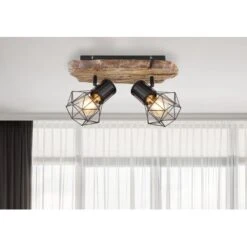 Globo Strahler Priska 2-flammig Schwarz 385 X 120 X 230 Mm