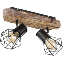 Globo Strahler Priska 2-flammig Schwarz 385 X 120 X 230 Mm -Globo Lighting 9007371442362 3749 S 03