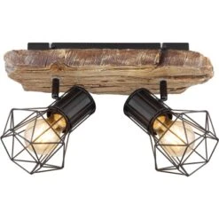 Globo Strahler Priska 2-flammig Schwarz 385 X 120 X 230 Mm -Globo Lighting 9007371442362 3749 S 04