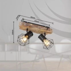 Globo Strahler Priska 2-flammig Schwarz 385 X 120 X 230 Mm -Globo Lighting 9007371442362 3749 S 10